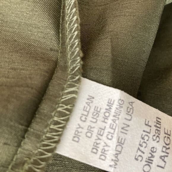 vintage aurora designs shirt womens large Olive Satin button Front - Picture 5 of 12